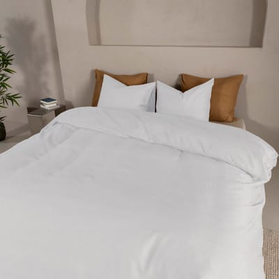 Kayori Kiso Dekbedovertrek Tencel - 140x200-220 + 1 sloop - Eenpersoons - Zacht, Verkoelend & Antibacterieel - Wit