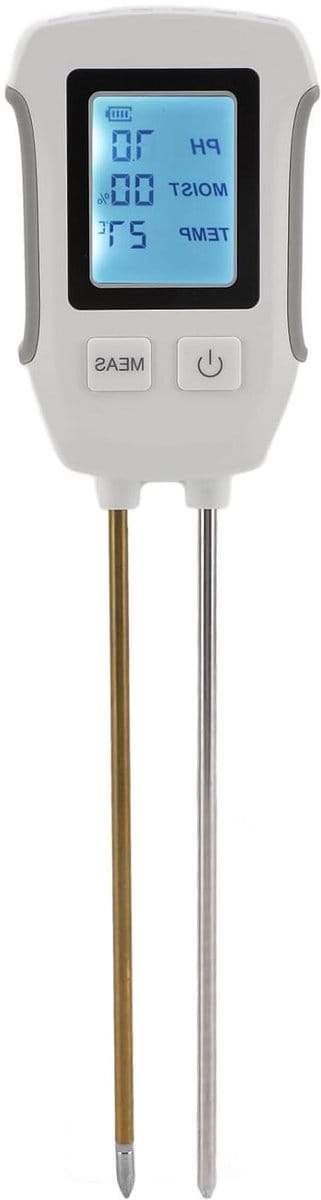 Bodem PH-meter - Bodemtester Vocht Licht - Planten Verzorgen - 3-in-1 Meting - 28 x 7 x 3 cm - Zwart