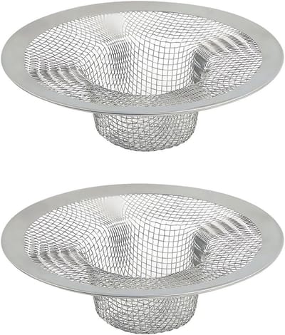 Gootsteenzeef - kleine afvoerzeef - Badkamergootsteenzeef - Gootsteenafvoerhaarverzamelaar - Campergootsteen - RVS afvoerzeef - 9 cm - 2 stuks