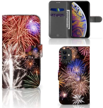 Apple iPhone 11 Wallet Case met Pasjes Vuurwerk