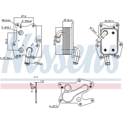 Olie radiator, motorolie NISSENS 91239