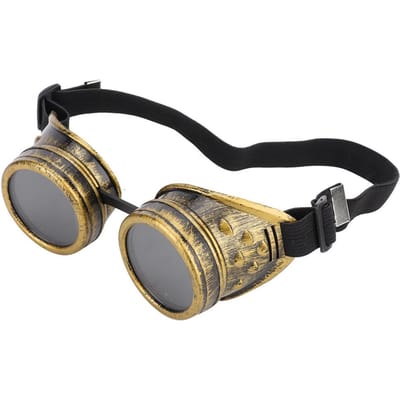 ABS Vintage Stijl Steampunk Bril Dubbellaags Zonnebril voor Feest Attribuut Decoratie Bronze black