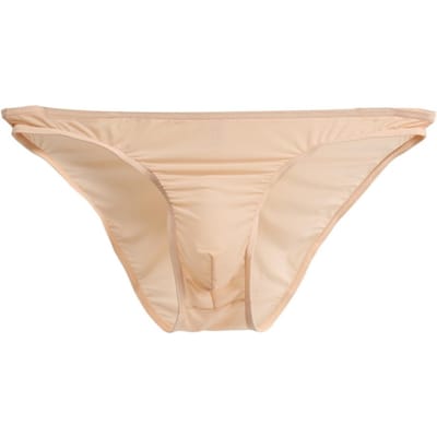 Heren Zomer Slips 3D U-convex Laagbouw U-convex Dunne Slips Effen Kleur Driedimensionaal Pouch Ondergoed XXL beige
