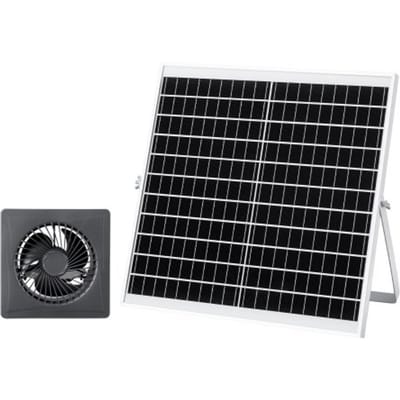 VEVOR 20W Solarventilator, 12V zonnepaneel met ventilator en accu, max. 2030 RPM, zonneventilator voor 374 m³/h luchtstroom, 4,3 m/s, op zonne-energie werkende afzuigventilator voor kleine kippenhokken en kassen.