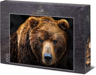 Dierenpuzzel Grizzly - Berenpuzzel 1000 stukjes - Ontspannende avond - Premium karton 19 mm - 68 x 48 cm - Multicolor