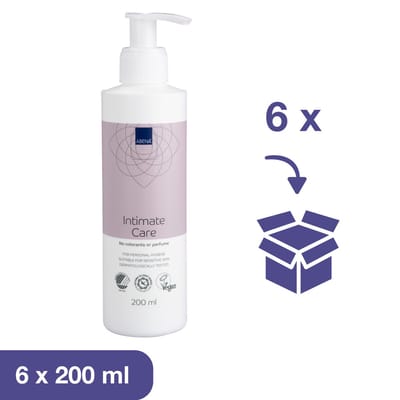 ABENA Intiemverzorging Wasemulsie -  Voor Verzorgende Intieme Hygiëne - Vermindert Branderig Gevoel, Jeuk en Ruikende Afscheiding - Vrij van Geur- en Kleurstoffen - Voordeelverpakking 6x 200 ml