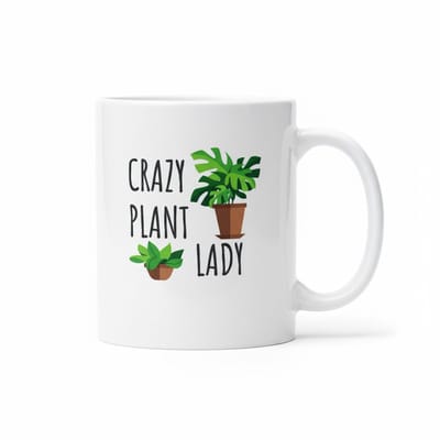 “Crazy Plant Lady” Mok – Grappige Plantenliefhebber Koffiemok 330 ml