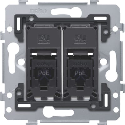 Dual RJ45 UTP Cat6 PoE++ Netwerkverbinding Basis - 170-79262