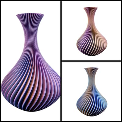 Layerzz - Vaas Flux - voor droog en of zijdebloemen - huisdecoratie - kleurveranderend - 22 CM - Moonlight
