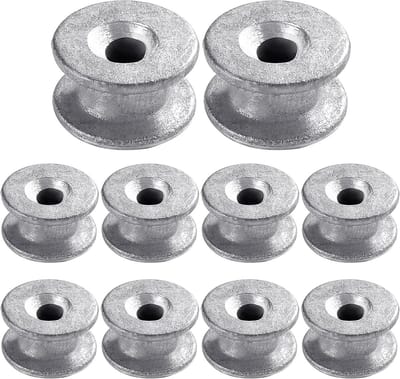 VooGenzek 10Pcs Universal Grass Trimmer Head with Eyelet, Universal Grass Trimmer Eyes, Strimmer Cutter Parts Accessories, for Lawn, Gardening or Agricultural Applications, Silver
