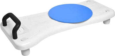 ACXIN Badplank met Draaischijf - Senioren Badzitje voor Bad - Met Handgreep en Zeephouder - Lengte 70 cm - Zwarte Handgreep