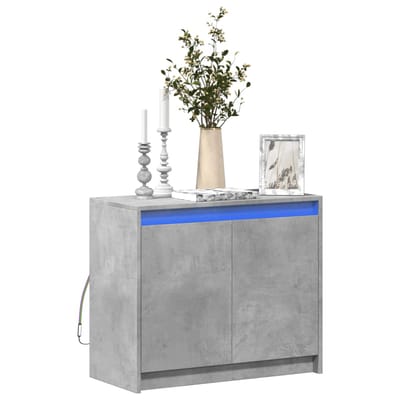 vidaXL - Dressoir - met - LED - 72x34x61 - cm - bewerkt - hout - betongrijs