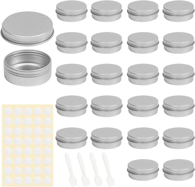 23 Stuks Aluminium Potjes 20 ml voor Monsters, Cosmetica, Crème en Nagelkunst met Deksel