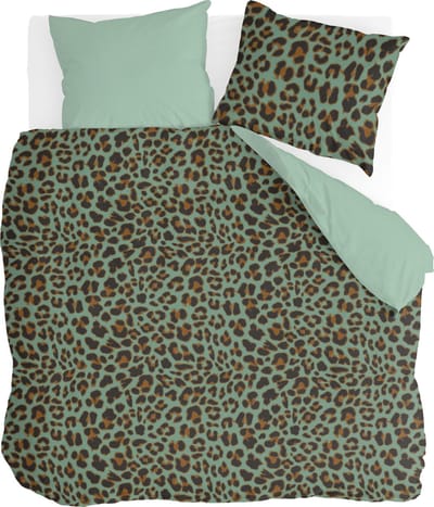 Byrklund Dekbedovertrek Lazy Leopard - 200x220 - 100% Katoen - Groen