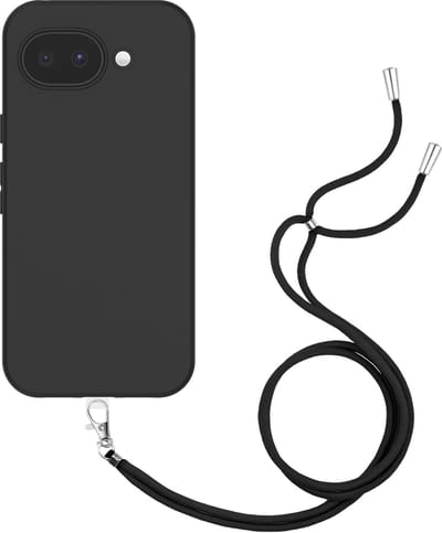 Just in Case hoesje met koord geschikt voor Google Pixel 10a Hoesje met Koord - Flexibele Case - Zwart