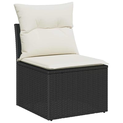 vidaXL - Tuinbank - Set - 12 - st - 7-Aantal - zitplaatsen - Zwart - Poly - rattan