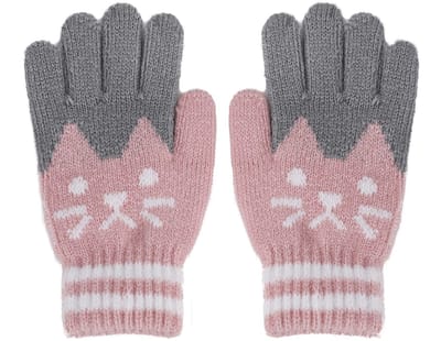 JHUBERS- Vingerhandschoenen Uniseks - Warme Kinderhandschoenen - Antislip - Gebreide Handschoenen - 3-8 Jaar - Zacht en Elastisch - Winterhandschoenen
