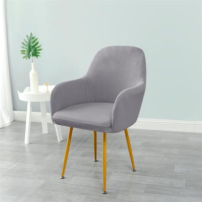 1PC Polar Fleece Hoge Fauteuilhoes Waterafstotend Elastisch Eetkamerfauteuil Zitkussenhoes Effen Kleur Spandex Stoelbeschermer 1pc chair cover