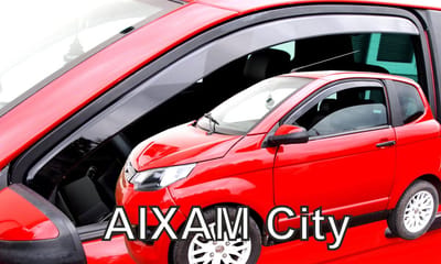 Zijwindschermen donker getint, passend op Aixam, model City / E-City / Crossline / Crossover / E-Crossover - VANAF 2010 - 3 deurs (set a 2 stuks tbv voorportieren) merk Team Heko