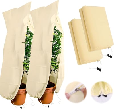 2 stuks winterhoes voor buitenplanten 120 x 180 cm Ademende winterhoes voor buitenplanten Herbruikbare winterhoes Winterhoes voor boom- palmboom- balkon