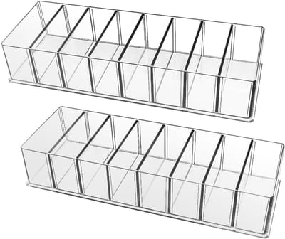 Make-up organizers - 2 stuks - Sieraden Organizer - Opbergdoos - Opbergdozen - Opbergdoos voor Cosmetica - 8-vaks - Transparant acryl - Doorzichtige Lipstick Organizer - Cosmetische Opbergbox - Opbergen en Ordenen - Compact