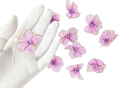 BamBella® - Bloem applicatie -10 stuks roos Roze steentje naaien knutselen scrapbook