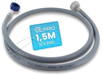 Waterslang 1,5 m voor wasmachine en vaatwasser – 3/4 inch recht en 90 graden hoek