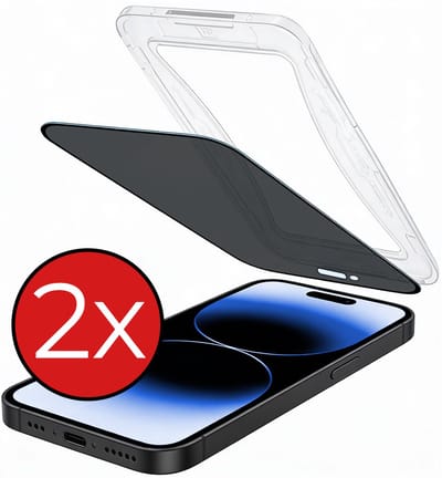 Privacy Screenprotector - 2 Stuks - Geschikt voor Apple iPhone 14 Pro - Met Installatie Kit - Beschermglas - Anti-Spy - Flexibel Glas - Tempered Glass - Screen Protector