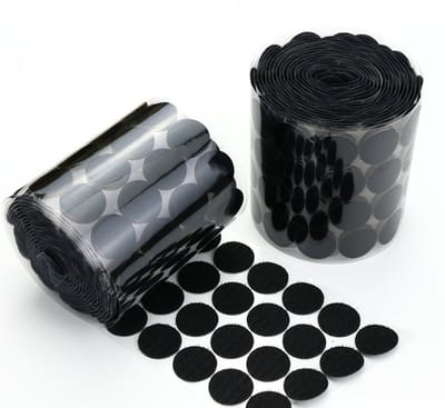Fyfanie- 50 paren Zelfklevende klittenband rondjes Ø20 mm - luszijde en haakzijde - DIY -knutselen– Klittenband rondjes – diameter: 2 cm-Kleur: Zwart