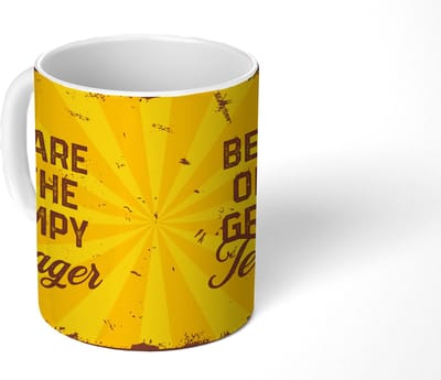 Mok - Koffiemok - Kind - Quotes - Vintage - Beware of the grumpy teenager - Mokken - 350 ML - Beker - Koffiemokken - Theemok - Mok met tekst