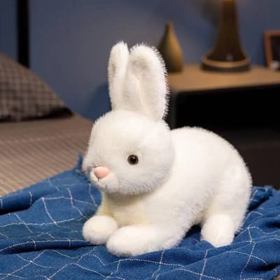 Super Schattige Witte Konijn Pluche Poppen Kawaii Konijn Speelgoed Gevuld Zacht Dier Kussen Verjaardagscadeau Bruiloftsfeest Gooi Speelgoed 21cm wit