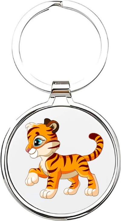 Akyol - Tijger Sleutelhanger - tijger - Dierenliefhebbers - welp - tiger - katachtige - koning van de jungle - leeuw - dier uit de jungle - dierentuindier - cyperse kat - Bengaalse tijger - Sumatraanse tijger - 4 x 7,5 CM