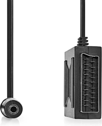 Nedis SCART-Kabel - SCART Male - SCART Female / 3,5 mm Female - Vernikkeld - 480p - 0.20 m - Rond - PVC - Zwart - Doos