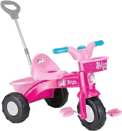 Driewieler Eenhoorn - Loopfiets Kinderen - Buiten Spelen - Met Duwstang - 52 x 50 x 64 cm - Roze