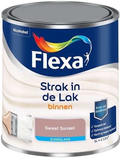 Flexa - Strak In De Lak Binnenlak Zijdeglans - Sweet Sunset - Mengverf - 1 L