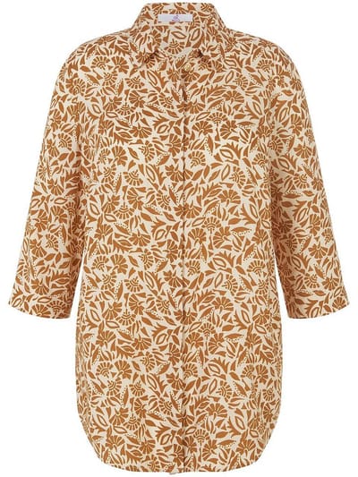 Lange blouse 3/4 mouwen Van Emilia Lay beige