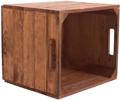 Houten Opbergkist - Houten Bak - Opbergen en Ordenen - Gevlamd Afwerking - 33 x 375 cm - Natuur