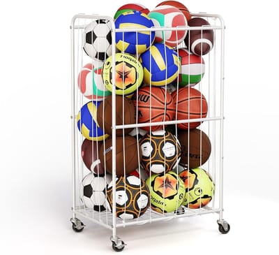 Knuffel Opberger - Speelgoedmand Wielen - Ruimte Besparen - Elastische Touwen Systeem - 210 Liter Capaciteit - Wit