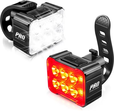 Fietsverlichtingsset USB Oplaadbaar Voorlicht en Achterlicht - 360 en 50 Lumen - LED