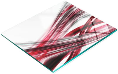 Stijlvol en duurzaam glazen bord met abstracte lijnenprint, 60x52 cm