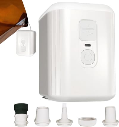 Elektrische Luchtpomp - Oplaadbare Pomp Luchtbed Pomp - Kamperen en Outdoor - Met LED Verlichting - 45 kPa - Wit
