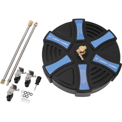 16 Inch Hogedrukreiniger Oppervlaktereiniger met 3 Wielen 3600PSI Roestvrij Staal Power Washer Accessoire met 1 4 Inch gray