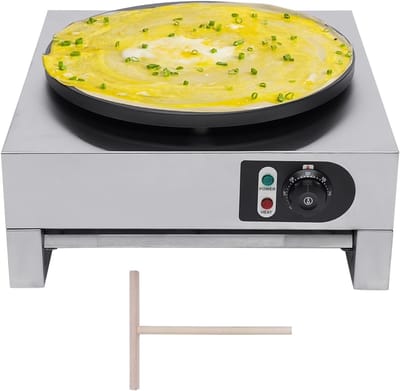 Elektrische Crêpemaker - 3000 W - 15.75 Inch Diameter - Antiaanbaklaag - Instelbare Temperatuur - Voor Pannenkoeken En Meer