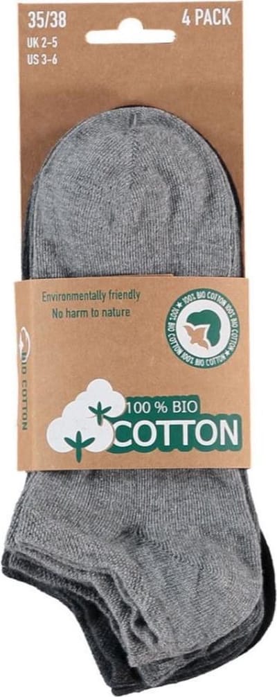 Apollo Sneakersokken Elastaan/Bio-katoen - 4-pack - Meerdere kleuren - 35-38