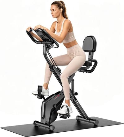 Opvouwbare Hometrainer - Stationaire Fiets - Thuis Trainen - 8 Weerstanden - Tot 190 cm - Zwart