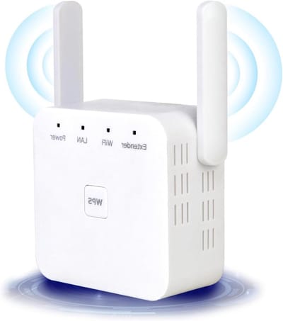 Wifi Versterker - Signaal Booster - Internet Uitbreiden - Met 2 Antennes - 10 x 7.5 x 8 cm - Wit