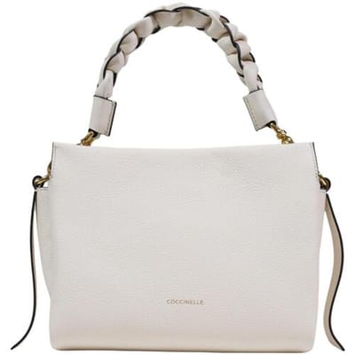 COCCINELLE Leren schoudertas Boheme Grana Double Crossbody Double Grainy Leather Pearl / Cognac crème