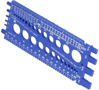 Dailygoods- Draadmaatmeter Robuust Design - Assortiment Inch/Metrische Schroeven - Gereedschap voor Werkplaats - Ruimtebesparend - Eenvoudig te Monteren - Versterkt Kunststof - Maatmeter