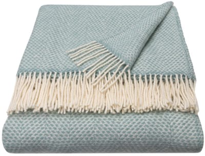WOOOL Luxury Plaid - BEEHIVE (Ocean) 150x183cm - 100% Wol - Groen