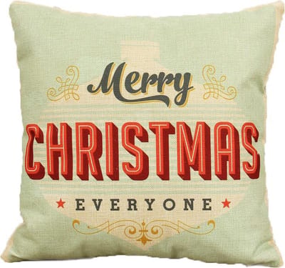 Kussenhoes - Kerst - Merry christmas everyone - linnen - 45cm